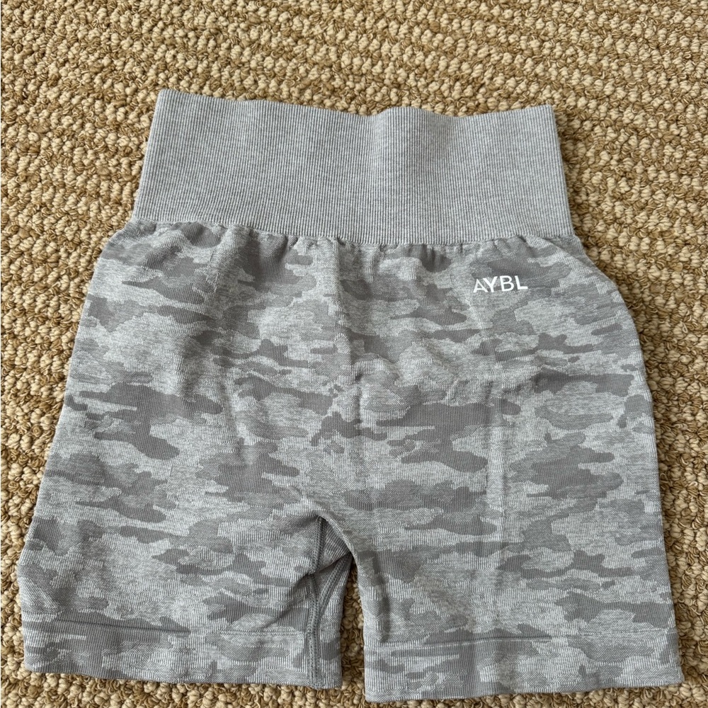 AYBL Gray Camo High-Waisted Shorts